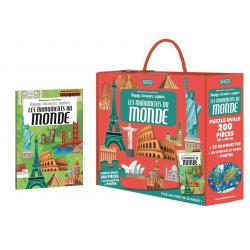 PUZZLE 200 PCS - LES MONUMENTS DU MONDE + LIVRE