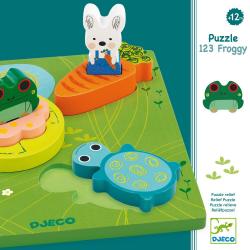 PUZZLE BOIS - 123 FROGGY - DJECO