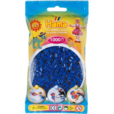 PERLES BLEUES FONCEES SACHET 1000 - HAMA