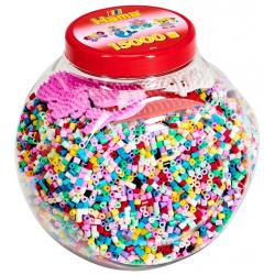 PERLES POT ROUGE 15000 PERLES + 3 PLAQUES COULEURS - HAMA