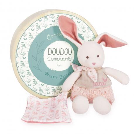 DOUDOU BOTANIC - LAPIN AVEC DOUDOU ROSE - DOUDOU ET COMPAGNIE