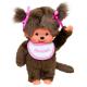 MONCHHICHI - FILLE BAVOIR ROSE & BLANC 20CM