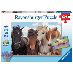 PUZZLE 2X24 PCS - L'AMOUR DES CHEVAUX