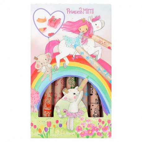 PRINCESS MIMI - CRAYONS DE COULEUR AVEC TAILLE-CRAYON