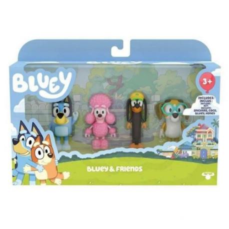 PACK 4 FIGURINES LES AMIS DE BLUEY