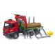 CAMION DE TRANSPORT DE BOIS MB AROCS AVEC GRUE, GRAPPIN ET 3 TRONCS D'ARBRE