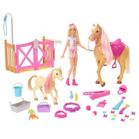 BARBIE COFFRT TOILETTAGE DES CHEVAUX