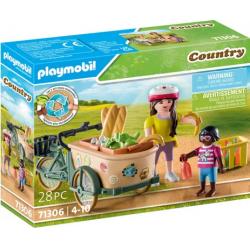 71306 PLAYMOBIL - CYCLISTE AVEC VELO ET REMORQUE AVANT