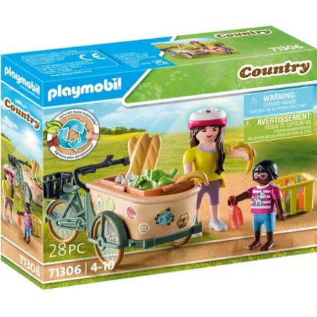 71306 PLAYMOBIL - CYCLISTE AVEC VELO ET REMORQUE AVANT