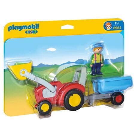 6964 PLAYMOBIL - FERMIER AVEC TRACTEUR ET REMORQUE