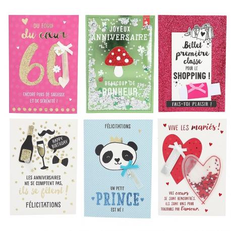 CARTES PLIANTES "100% PAILLETTES"