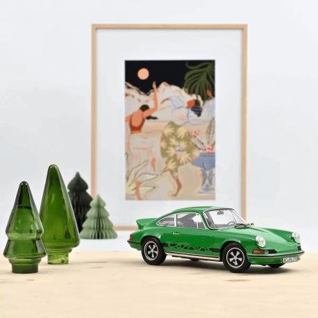 PORSCHE 911 RS 1973 VERT AVEC DECO NOIRE 1/18