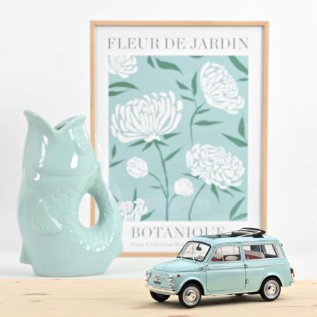 FIAT 500 GIARDINIERA 1964 BLEU AIGUE-MARINE 1/18