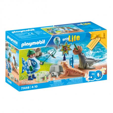 71448 PLAYMOBIL - ANIMATRICE AVEC OTARIE ET PHOQUES