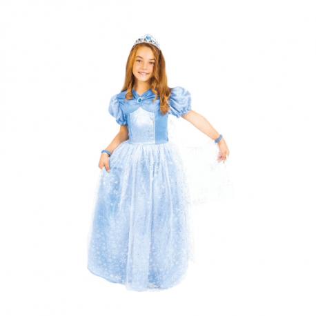 DEGUISEMENT DE PRINCESSE BLEU AVEC ACCESSOIRES 4/6 ANS