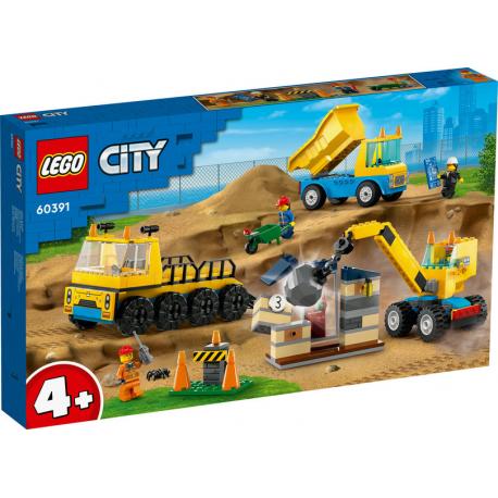 60391 LEGO - LES CAMIONS DE CHANTIER ET LA GRUE A BOULE DE DEMOLITION