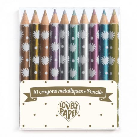 10 MINIS CRAYONS METALLIQUES