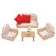 LE CANAPE, 2 FAUTEUILS ET TABLE BASSE