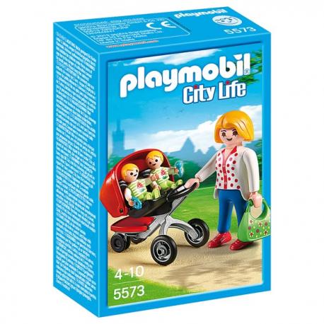 5573 PLAYMOBIL - MAMAN AVEC JUMEAUX ET LANDAU