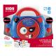 LECTEUR CD PORTABLE + 2 MICROS - BLEU ET ROUGE + STICKERS